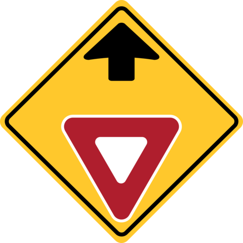 Yield Ahead or Give Way Traffic Warning Sign Template